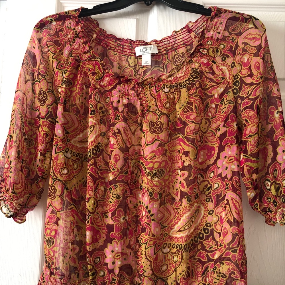 LOFT- Sheer Paisley Blouse